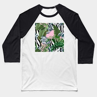 Zebra pink jungle Baseball T-Shirt